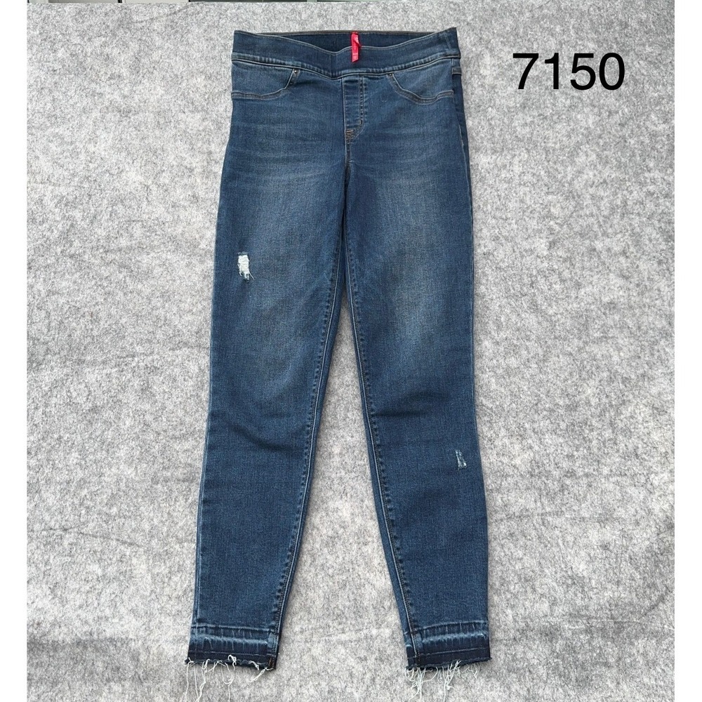 Spanx Jeggings Womens Medium Dark Wash High Rise Pull On Stretch Jeans Size 6-8